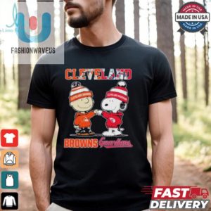 Peanuts Snoopy And Charlie Brown Cleveland Browns X Cleveland Guardians Shirt fashionwaveus 1 3