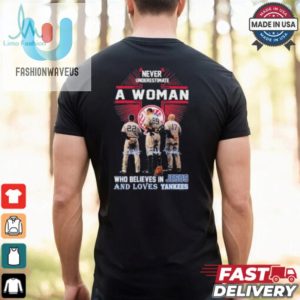 Never Underestimate A Woman Who Believe In Jesus And Loves Yankees Aaron Boone Aaron Judge And Harrison Bader Shirt fashionwaveus 1 2