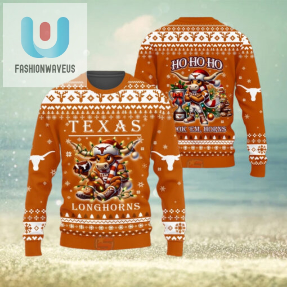 Texas Longhorns Hook Em Horns Christmas Sweater1 