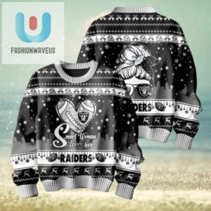 Smart Woman Loves Her Las Vegas Raiders Christmas Holiday Sweater1 fashionwaveus 1 1