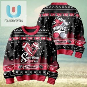 Smart Woman Loves Her Atlanta Falcons Christmas Holiday Sweater1 fashionwaveus 1 1