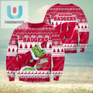 Ncaa Wisconsin Badgers Sneaky Grinch Christmas 2024 Ugly Sweaters fashionwaveus 1 1