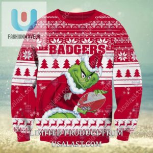 Ncaa Wisconsin Badgers Sneaky Grinch Christmas 2024 Ugly Sweater fashionwaveus 1 1