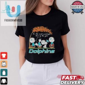 Miami Dolphins Peanuts Charlie Brown And Snoopy Autumn Tee Shirt fashionwaveus 1 3