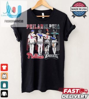 Philadelphia Phillies X Philadelphia Eagles Signature Unisex T Shirt fashionwaveus 1 2