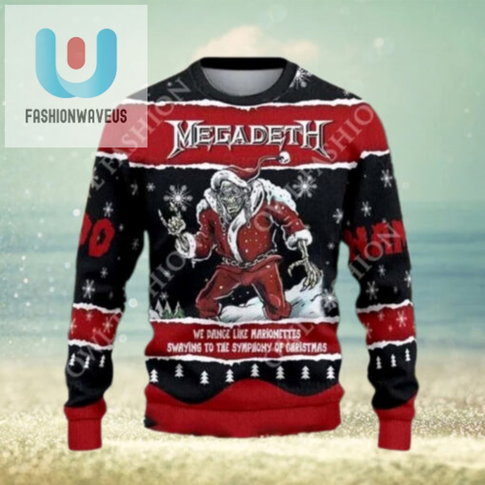 Megadeth Dance Like Marionettes Sway Symphony Of Christmas Ugly Sweater Jumper Printed 