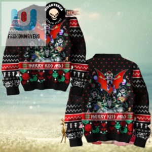 Kiss Band Merry Kissmas Bat Devil Christmas Sweater Chirstmas Gifts 2024 Xmas For Family And Friends Ugly Sweater fashionwaveus 1 1