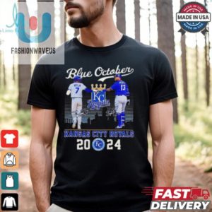 Blue October Kansas City Royals Bobby Witt Jr. And Salvador Perez Signature 2024 Shirt fashionwaveus 1 1