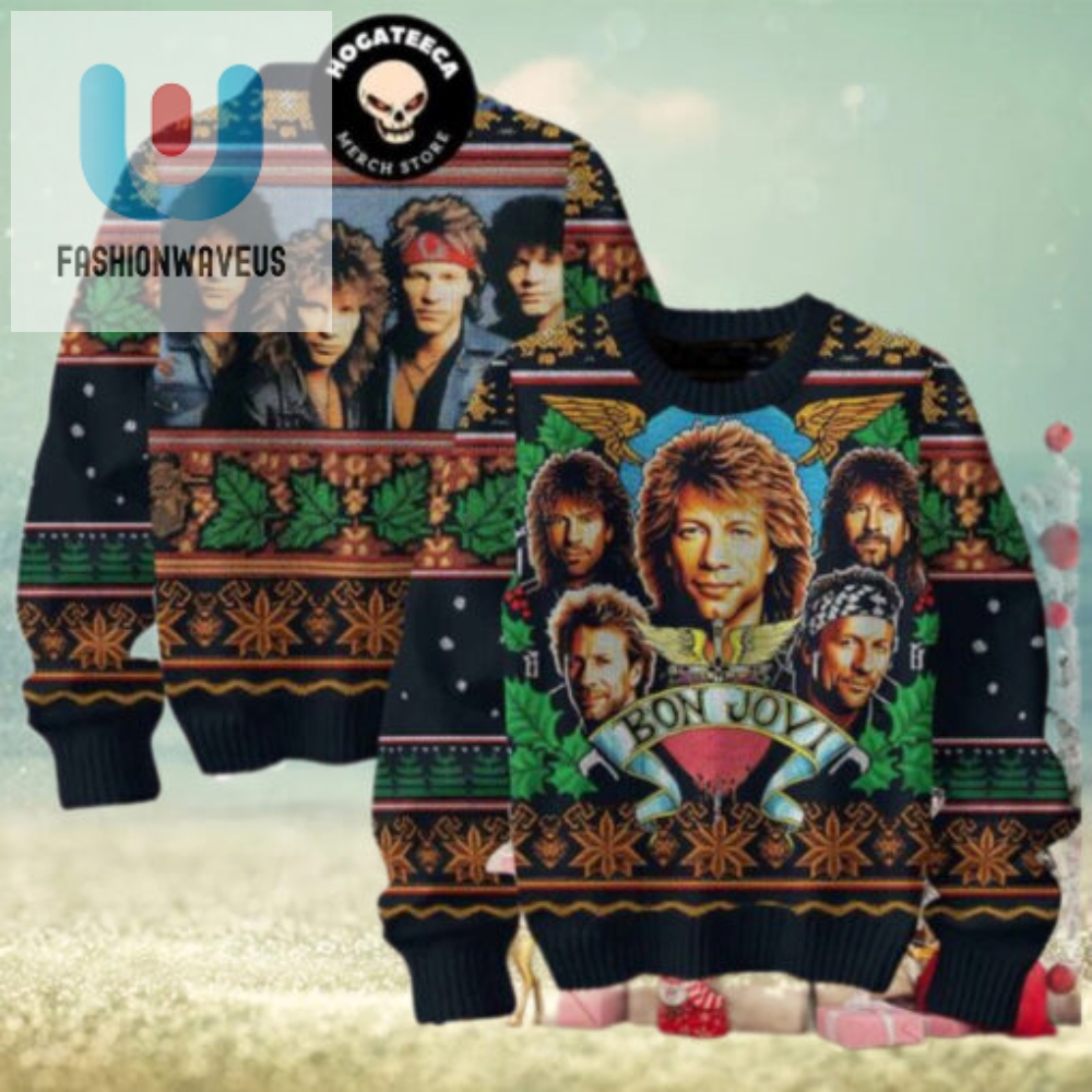 Bon Jovi Rock Band Christmas Sweater Chirstmas Gifts 2024 Xmas For Family And Friends Ugly Sweater 