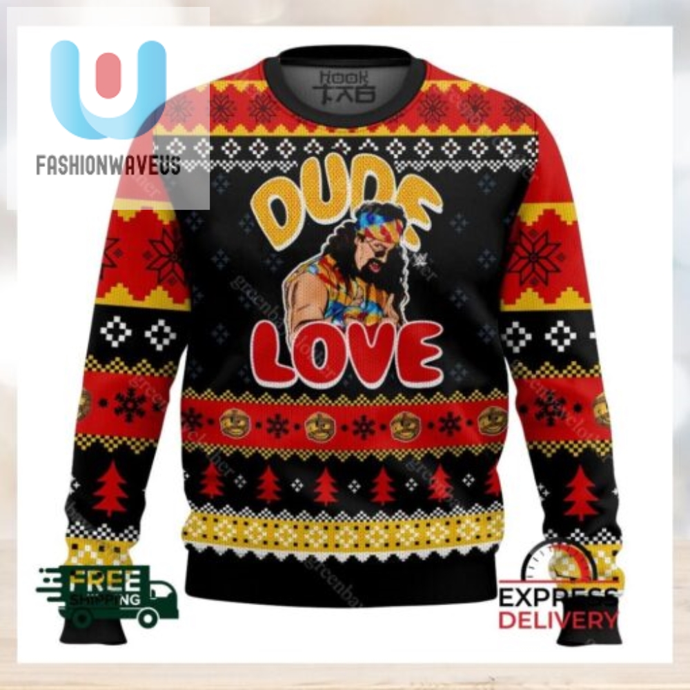 Dude Love Mick Foley Ugly Christmas Sweater 