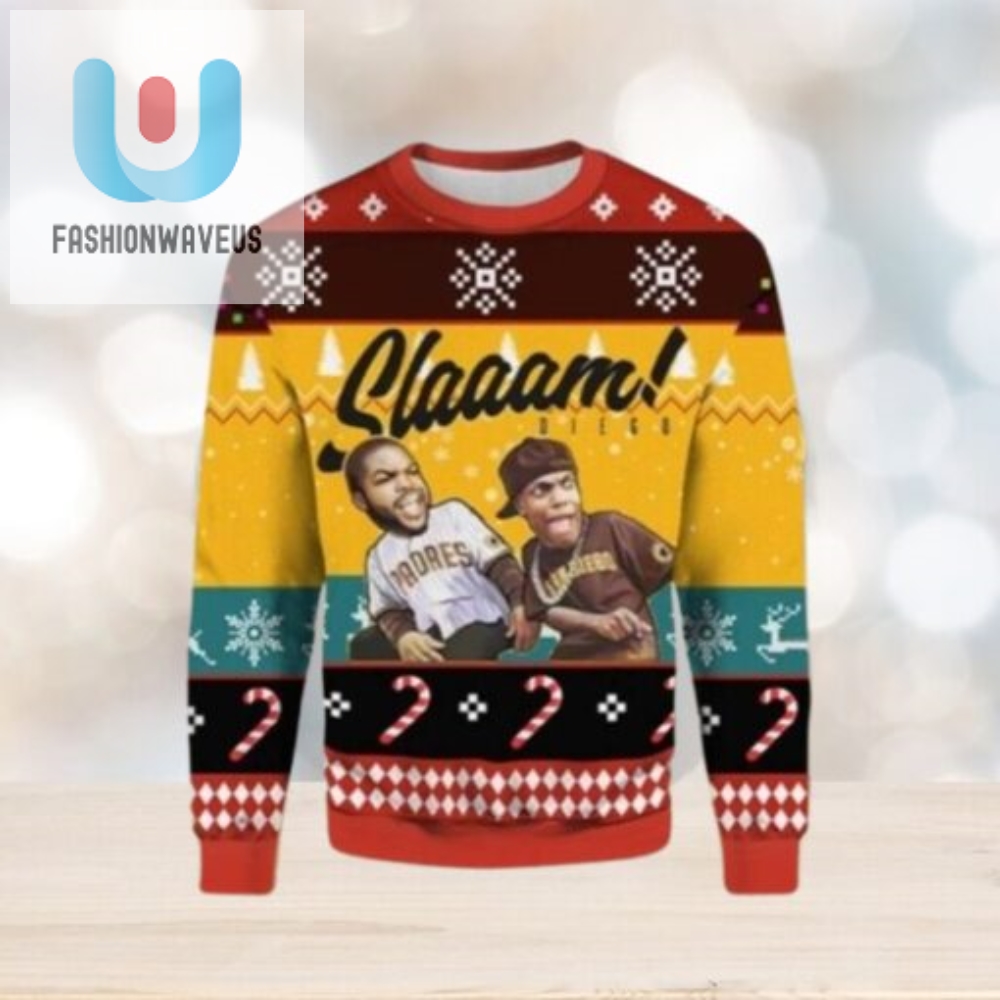 San Diego Padres Ugly Christmas Sweater Slam Diego Players 