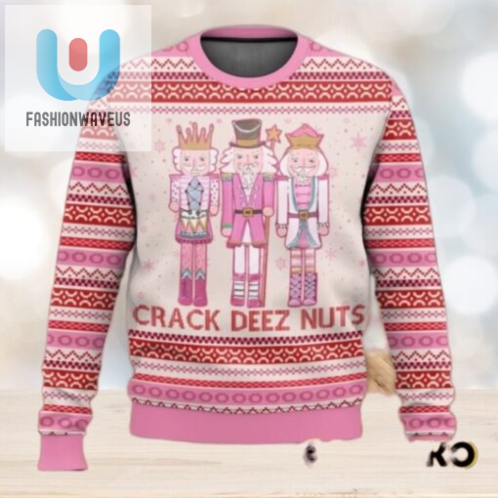 Pink Nutcracker Crack Deez Nuts Ugly Christmas Sweater 