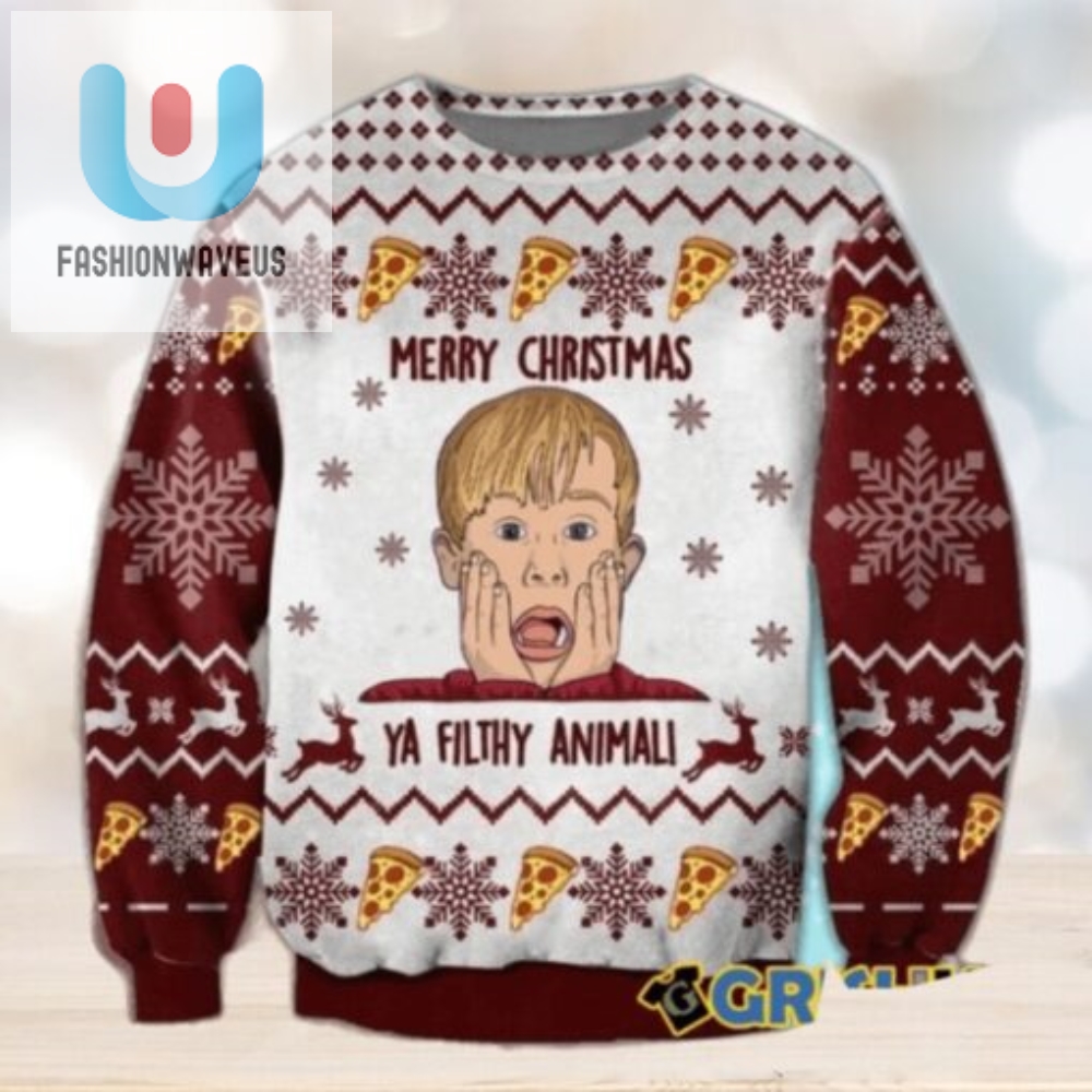 Merry Christmas Ya Filthy Animal Home Alone Woolen Ugly Sweater 