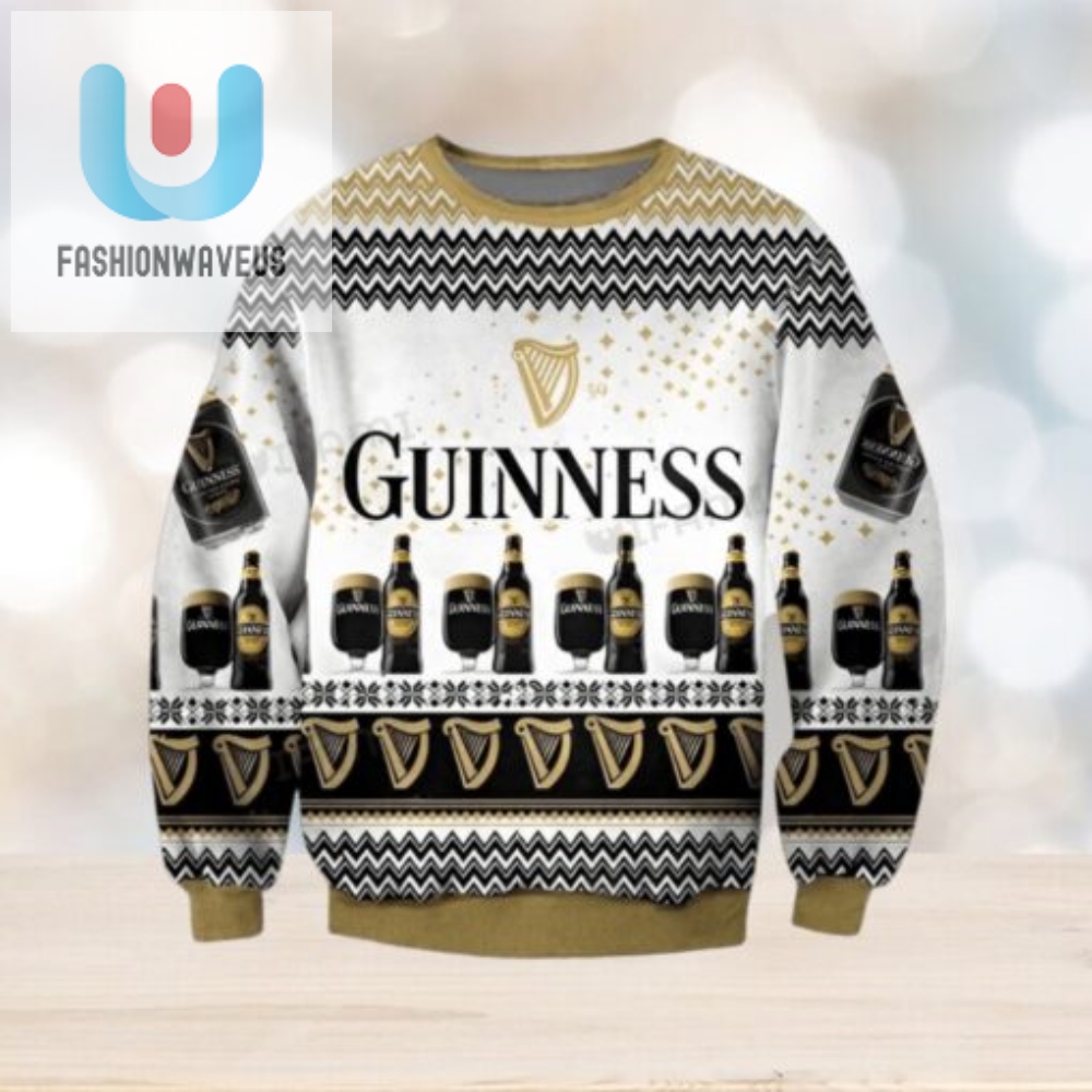 Guinness Ugly Sweater Chevron Pattern Guinness Beer Gift 