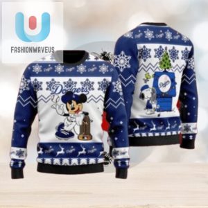 Mickey And Snoopy Dodgers Champions Ugly Christmas Sweater fashionwaveus 1 1