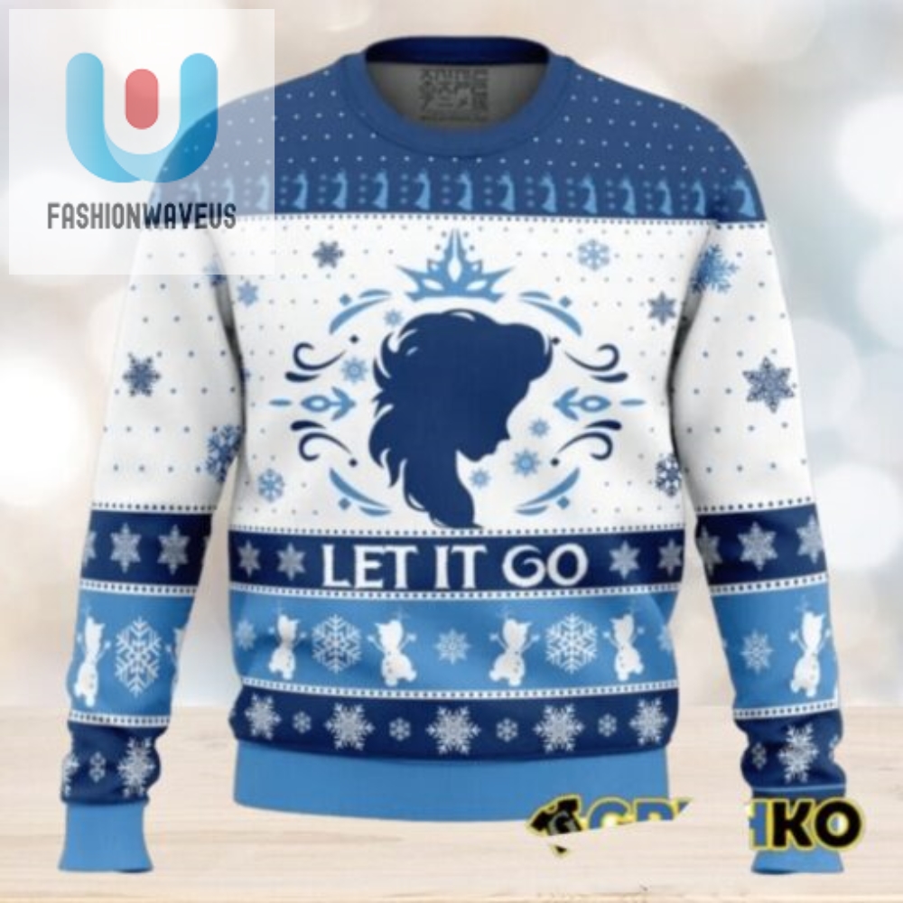 Let It Go Elsa Frozen Ugly Christmas Sweater 