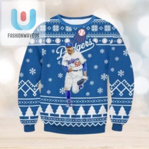 Mookie Betts Running Dodgers Snowflake Christmas Sweater fashionwaveus 1 1