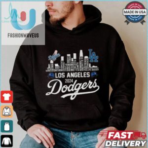 Los Angeles Dodgers 2024 Champions Skyline Of La City T Shirt fashionwaveus 1 1