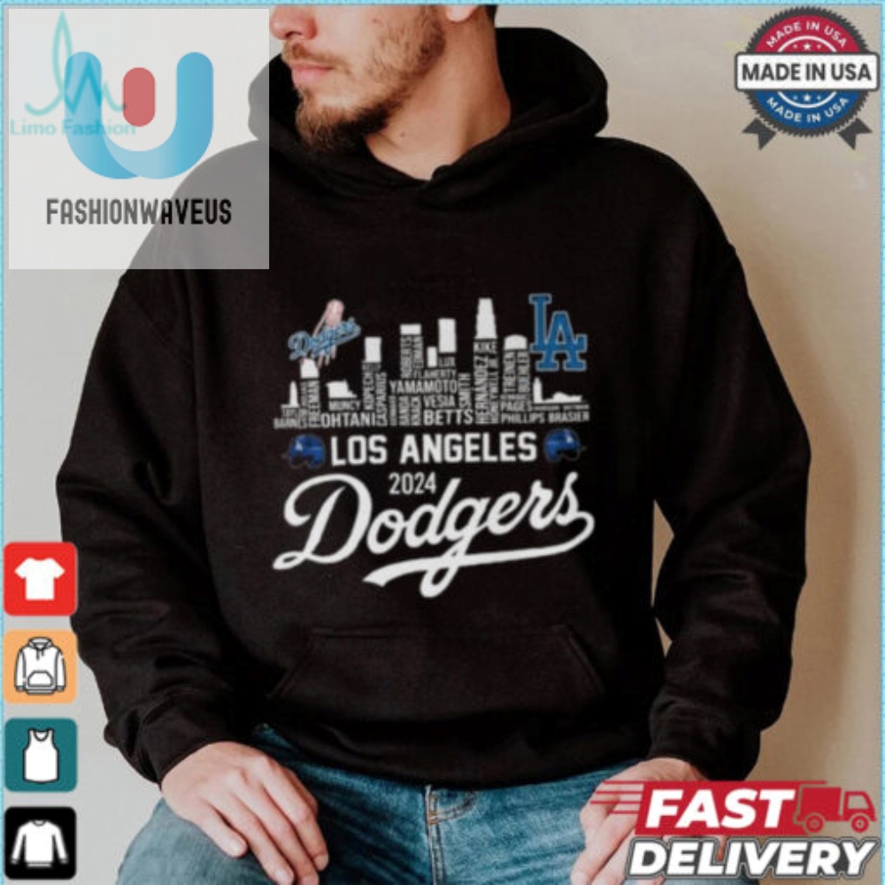 Los Angeles Dodgers 2024 Champions Skyline Of La City T Shirt 