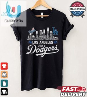 Los Angeles Dodgers 2024 Champions Skyline Of La City T Shirt fashionwaveus 1 2