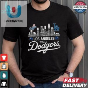 Los Angeles Dodgers 2024 Champions Skyline Of La City T Shirt fashionwaveus 1 3