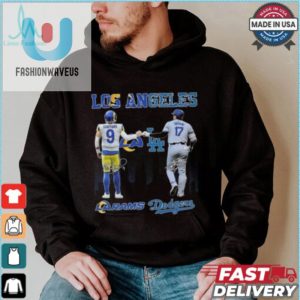 Official Los Angeles Rams Los Angeles Dodgers The Rivals In The City 2024 Signatures Shirt fashionwaveus 1 1