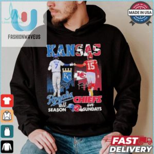 Official Kansas City Royals On Days All Season Kansas City Chiefs On Sundays T Shirt fashionwaveus 1 1