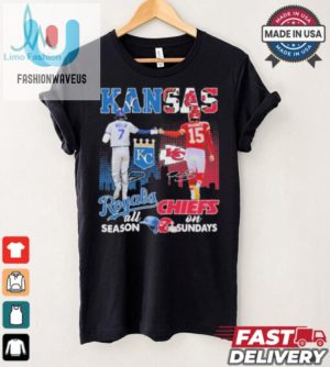 Official Kansas City Royals On Days All Season Kansas City Chiefs On Sundays T Shirt fashionwaveus 1 2