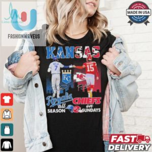 Official Kansas City Royals On Days All Season Kansas City Chiefs On Sundays T Shirt fashionwaveus 1 4