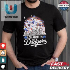 Los Angeles Dodgers 2024 National League Champions City Skyline Players Names Shirt fashionwaveus 1 3