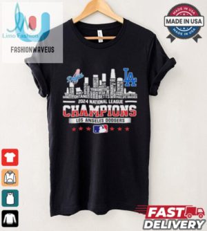 Los Angeles Dodgers Skyline 2024 Celebrating National League Champions T Shirt fashionwaveus 1 2