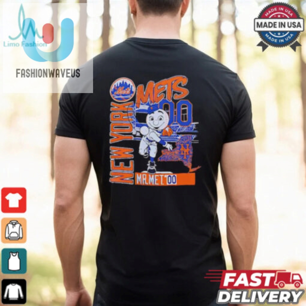 New York Baseball Mr Met Throw Back Shirt 