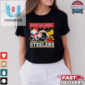 Pittsburgh Steelers Snoopy And Woodstock Happy Holidays Shirt fashionwaveus 1 1