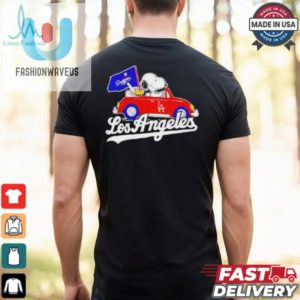 Official Los Angeles Dodgers Peanuts Drive A Car T Shirt fashionwaveus 1 3