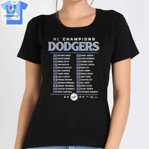 Los Angeles Dodgers 2024 National League Champions Bloop Single Roster Tshirt fashionwaveus 1 1