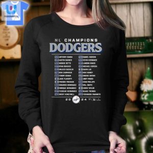 Los Angeles Dodgers 2024 National League Champions Bloop Single Roster Tshirt fashionwaveus 1 3