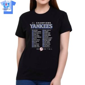 New York Yankees 2024 American League Champions Bloop Single Roster Tshirt fashionwaveus 1 1