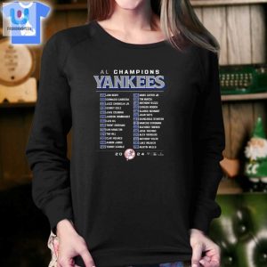 New York Yankees 2024 American League Champions Bloop Single Roster Tshirt fashionwaveus 1 3