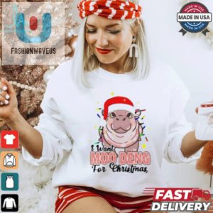 I Want Moo Deng For Christmas Santa Hat Shirt fashionwaveus 1 2