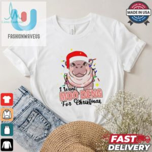 I Want Moo Deng For Christmas Santa Hat Shirt fashionwaveus 1 5