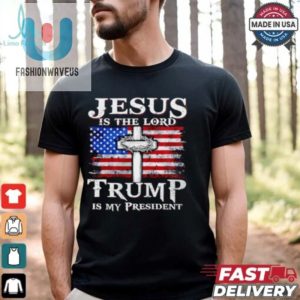 Jesus Is The Lord Trump Is My President American Flag Shirt fashionwaveus 1 3