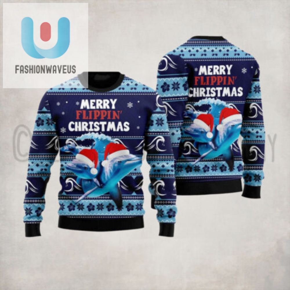 Dolphin Flippin Ugly Christmas Sweater 