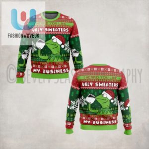 None Of My Business Kermit The Frog Ugly Christmas Sweater fashionwaveus 1 3