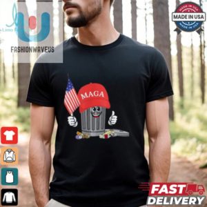 Funny Trump Maga Garbage Can Cartoon Character American Flag T Shirt fashionwaveus 1 2