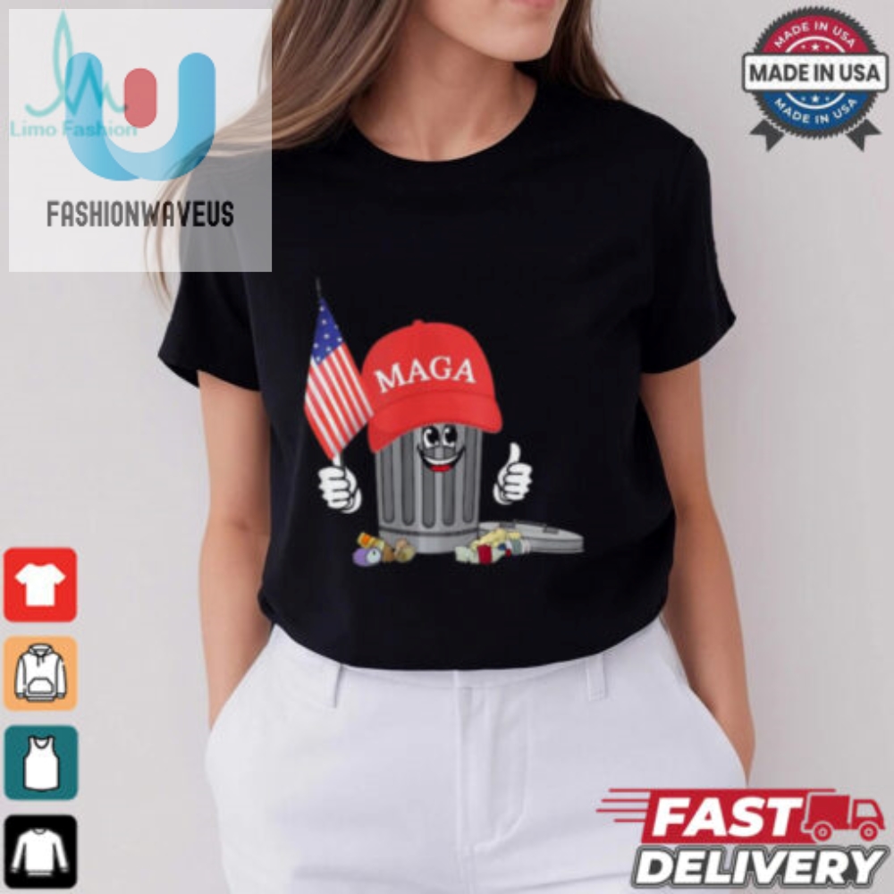 Funny Trump Maga Garbage Can Cartoon Character American Flag T Shirt fashionwaveus 1 4