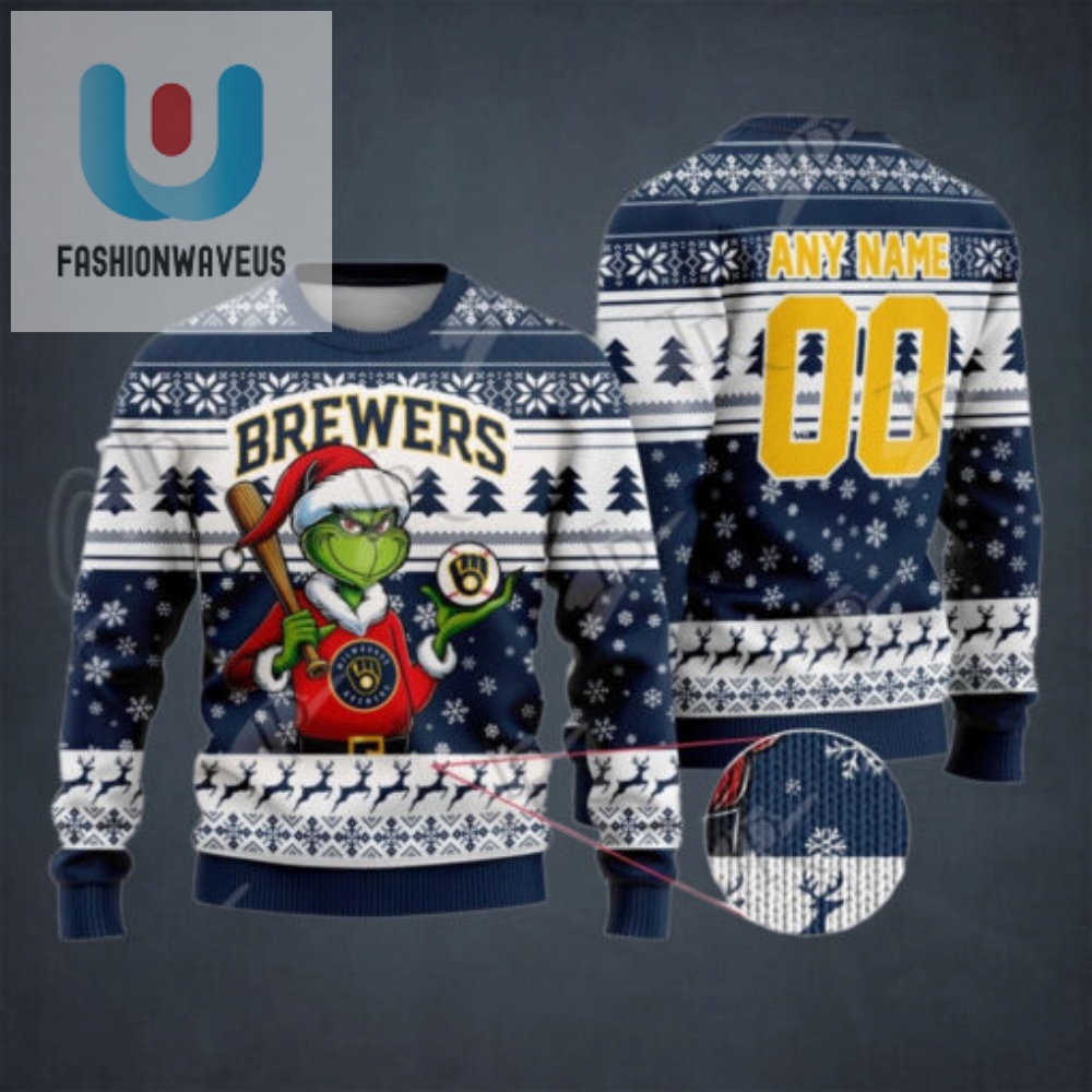 Mlb Milwaukee Brewers Grinch Christmas Sweater Design 