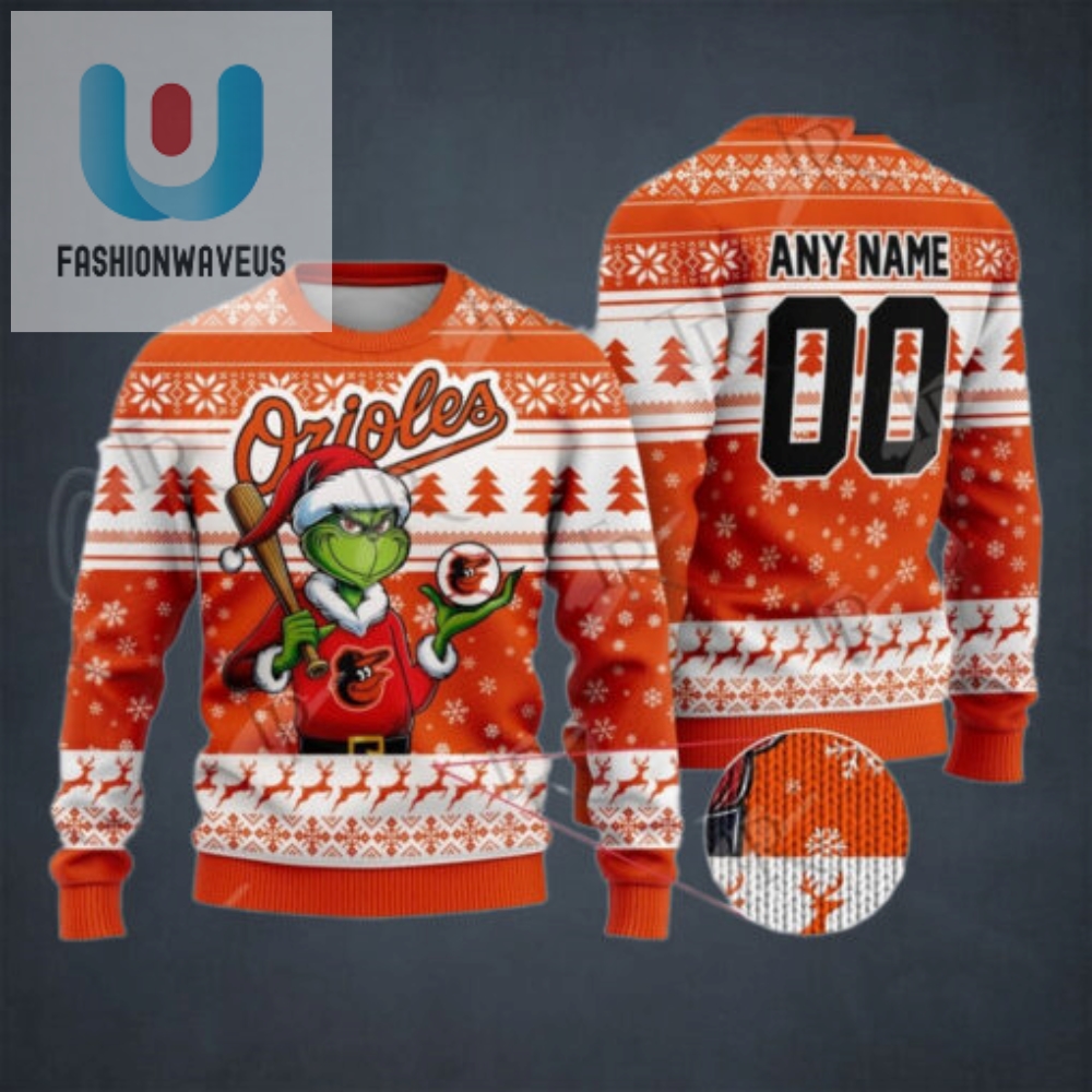 Mlb Baltimore Orioles Grinch Christmas Sweater Design 