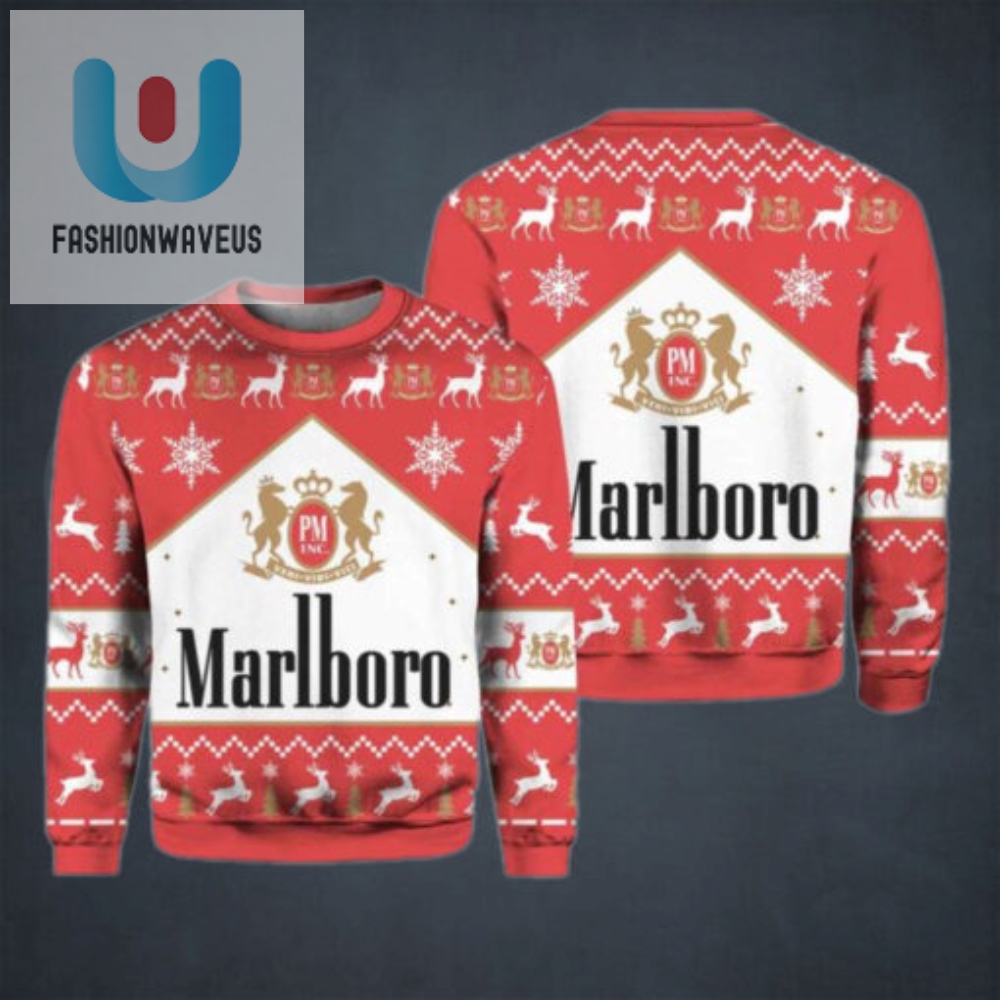 Marlboro Christmas Sweater Classic Holiday Design Vintage Ugly Sweater 