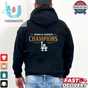 Los Angeles Dodgers Fanatics Black 2024 World Series Champions Jersey Roster T Shirt fashionwaveus 1 2