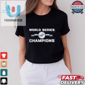 Los Angeles Dodgers Fanatics Black 2024 World Series Champions Logo T Shirt fashionwaveus 1 3